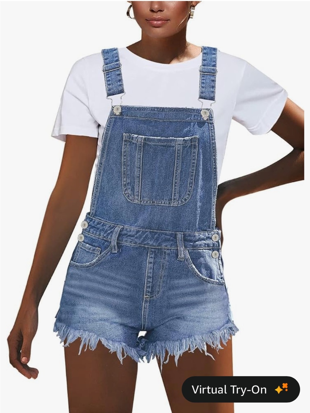 💙Denim Short Overalls - Blue Women Jeans worn twice, too big. Large
